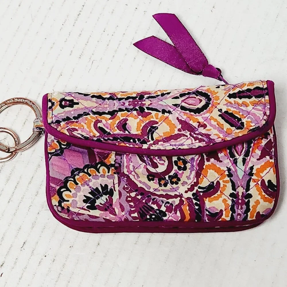 Vera Bradley Dream Tapestry VBJ17 Zip ID Case W/ Lanyard Floral Paisley Embroide - Picture 3 of 16